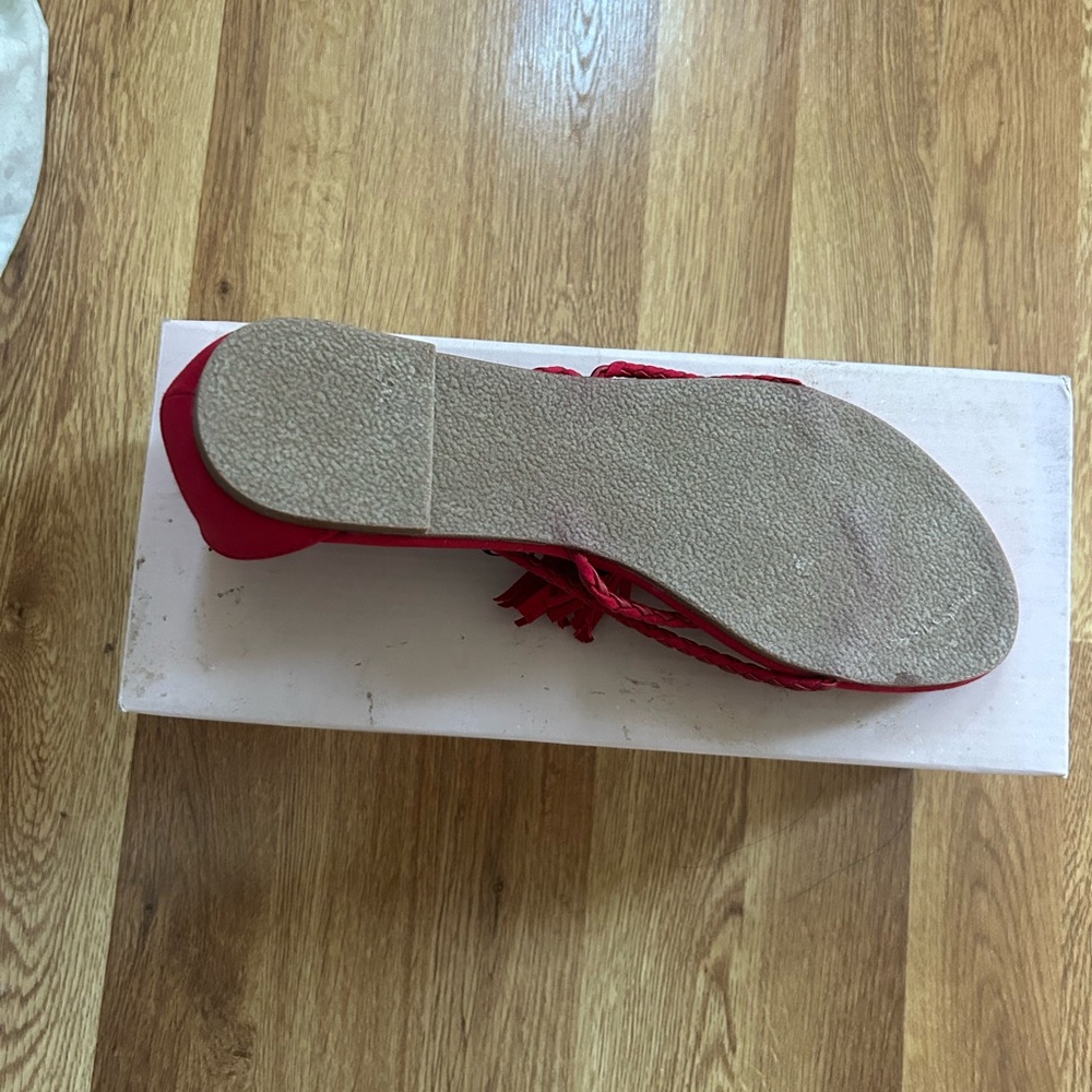 Justfab Jules Strappy Red Sandals - Picture 5 of 6